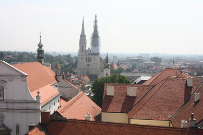 Zagreb - uitzicht over benedenstad
