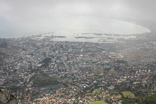 Zicht op Kaapstad vanaf de Tafelberg