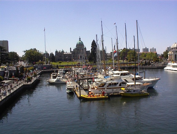 Jachthaven en Parlement in Victoria