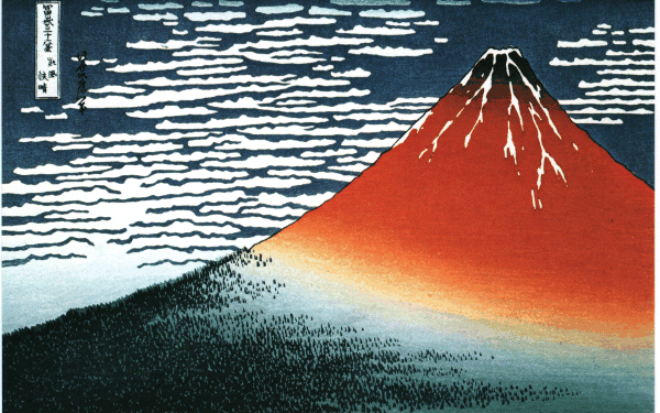 Fuji door Hokusai